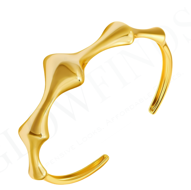 Cicy Bell 18k Gold Plated Cuff Bangle Bracelet