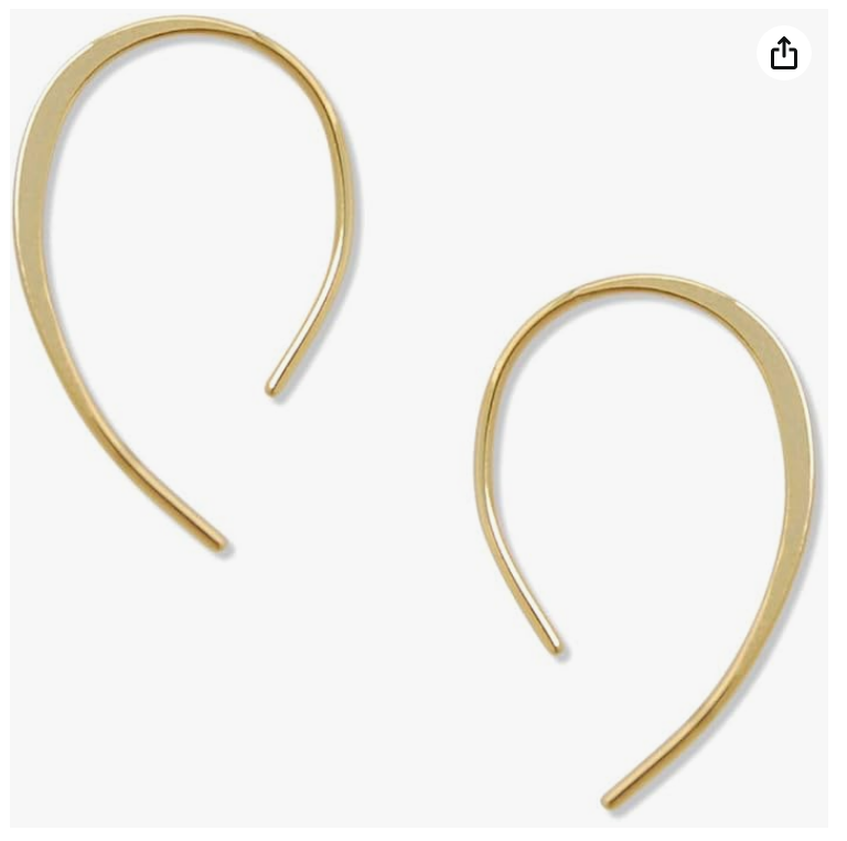 Upside Down Open Hoop Threader Earrings